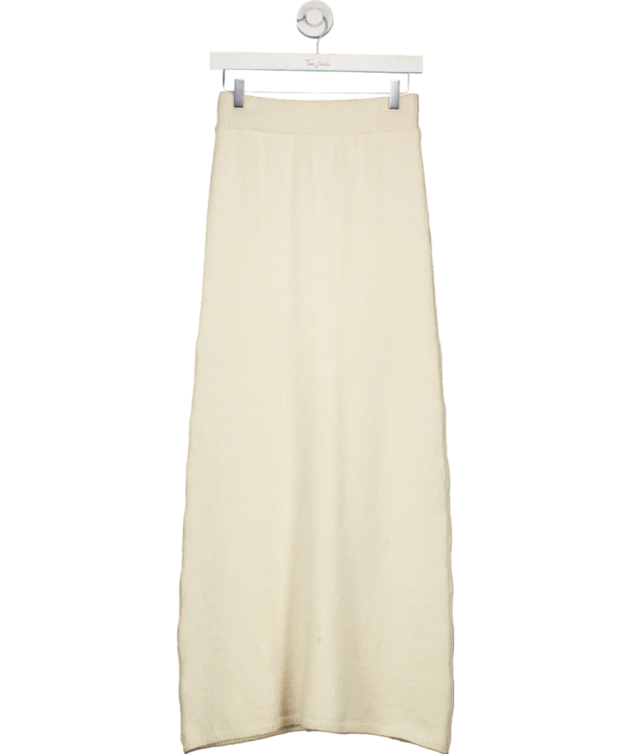 almada label Cream Cotton Boucle Knit Umi Skirt, Shell UK S