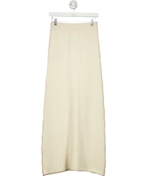 almada label Cream Cotton Boucle Knit Umi Skirt, Shell UK S
