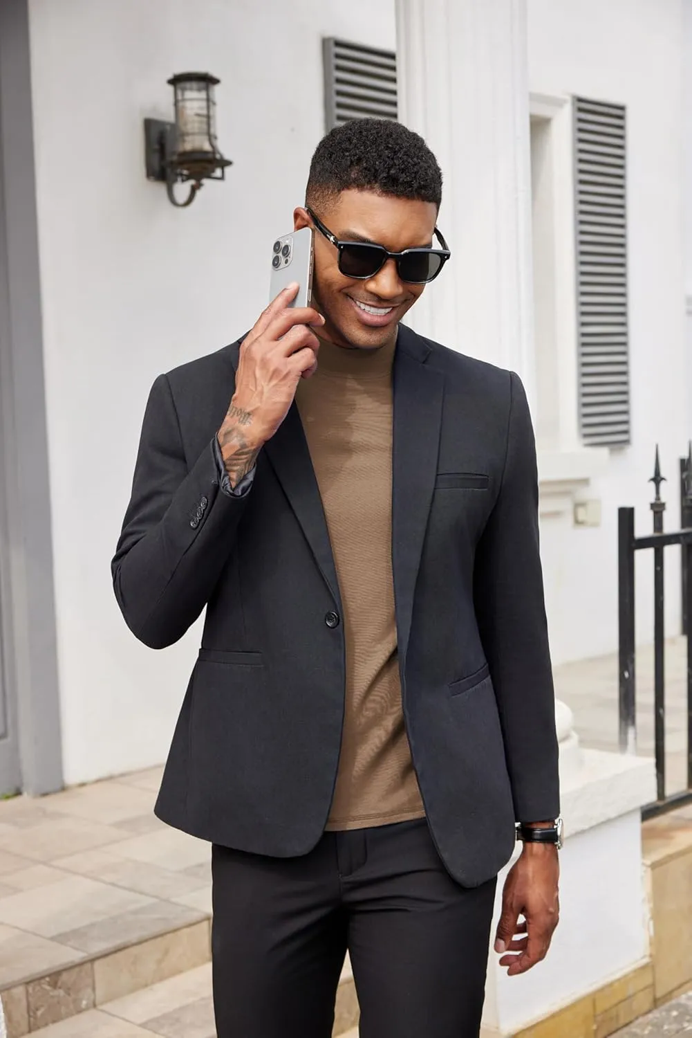 COOFANDY Mens Mock Turtleneck Shirts Casual Premium Cotton Short Sleeve Shirt 2025 Basic Half Neck T-Shirts