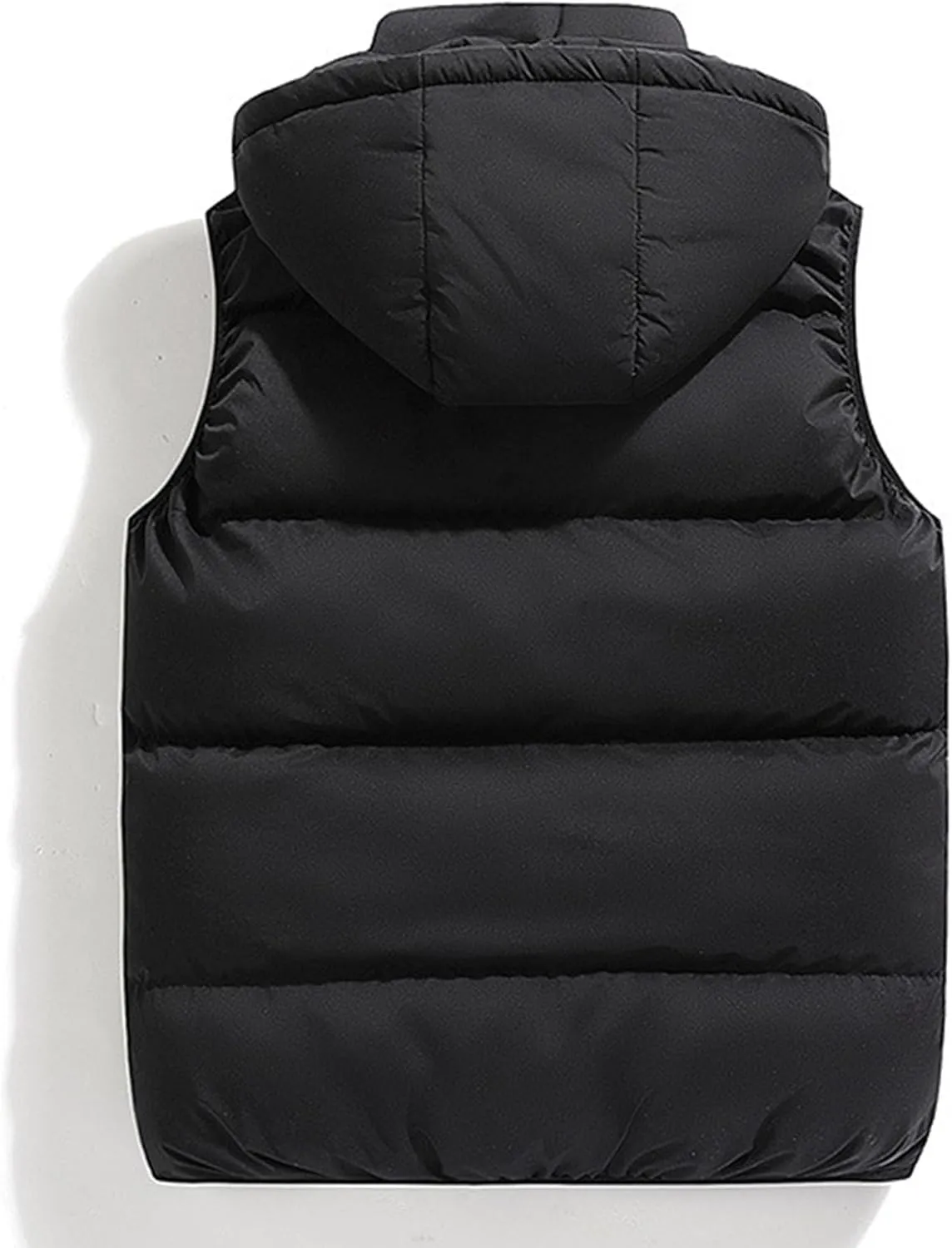 DGHM-JLMY Men's Sleeveless Lightweight Quilted Puffer Down Winter Hooded Down Cotton Vest Casual Vest Loose Coat with Hood