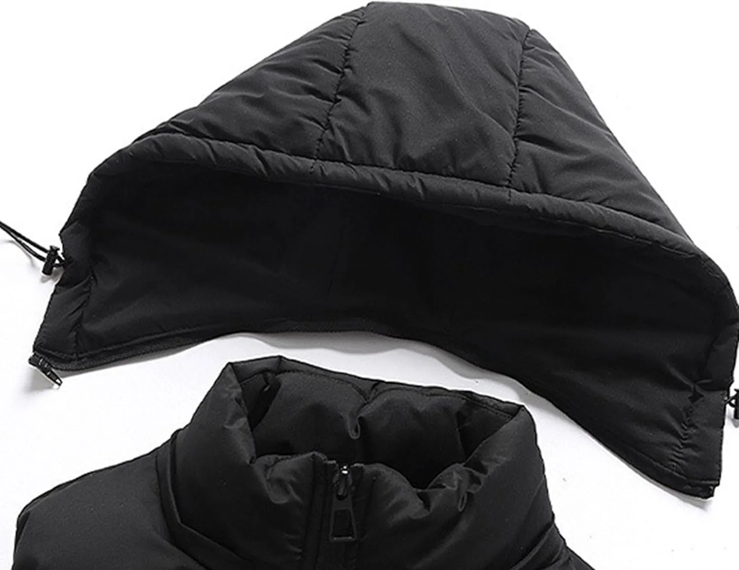DGHM-JLMY Men's Sleeveless Lightweight Quilted Puffer Down Winter Hooded Down Cotton Vest Casual Vest Loose Coat with Hood