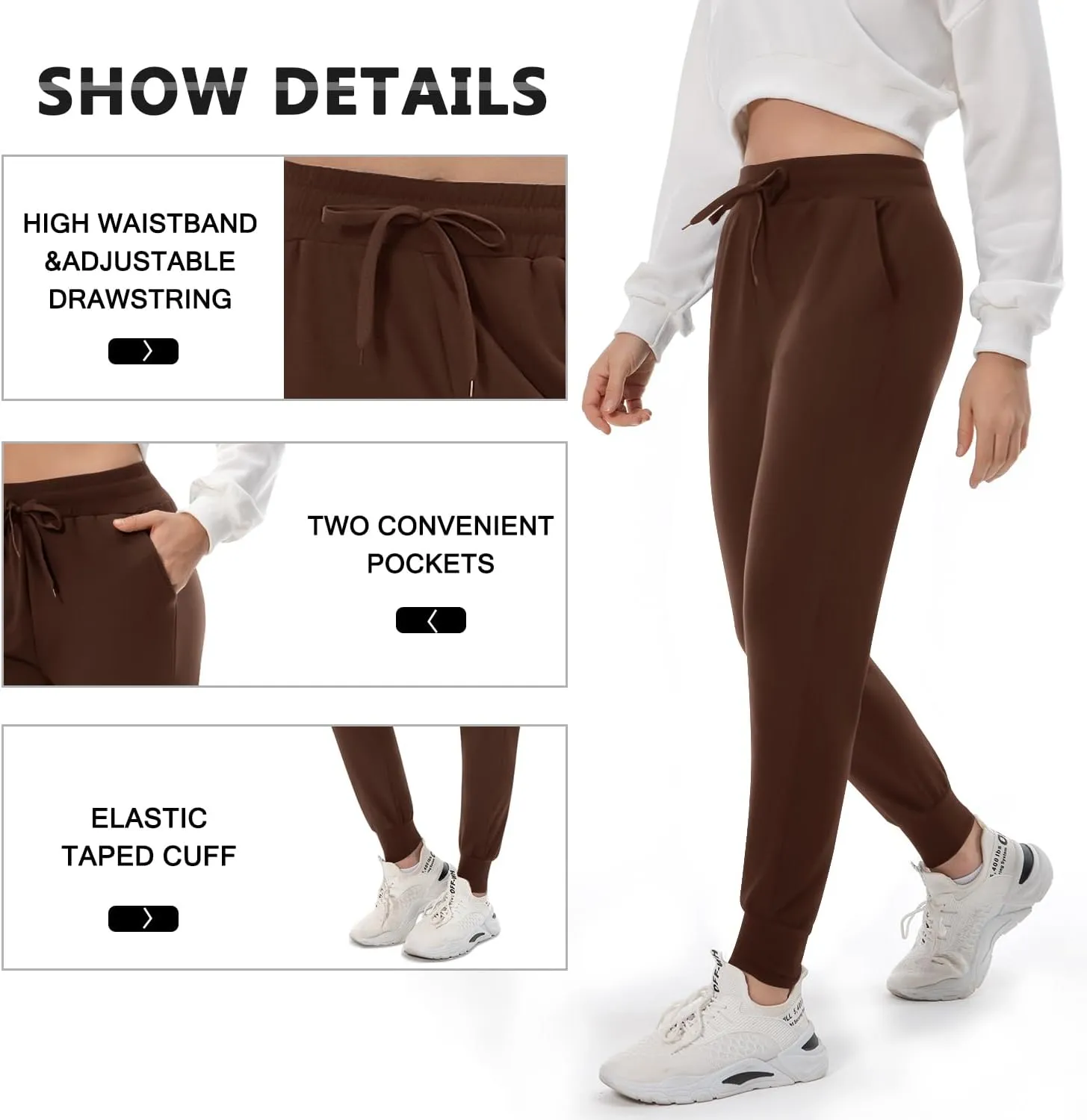 FULLSOFT Fleece Lined Sweatpants for Women-Women's Thermal Joggers with Pockets Lounge Leggings for Workout Running Winter