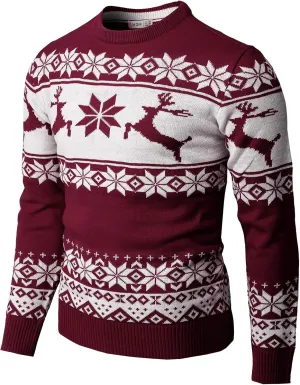 H2H Mens Casual Slim Fit Knitted Christmas Sweaters Holiday Party