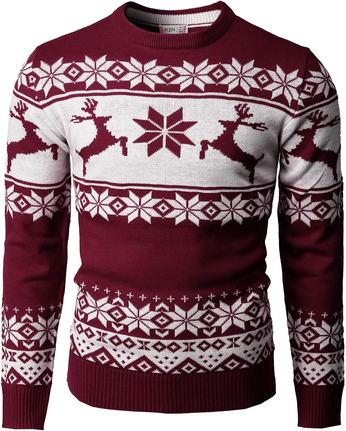 H2H Mens Casual Slim Fit Knitted Christmas Sweaters Holiday Party
