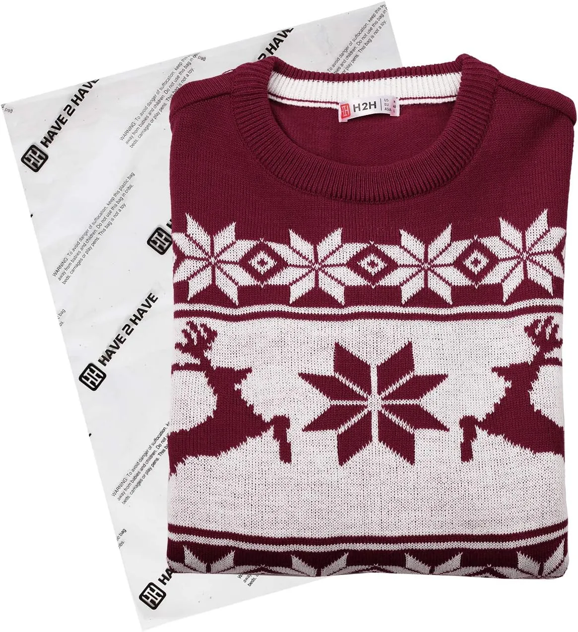 H2H Mens Casual Slim Fit Knitted Christmas Sweaters Holiday Party
