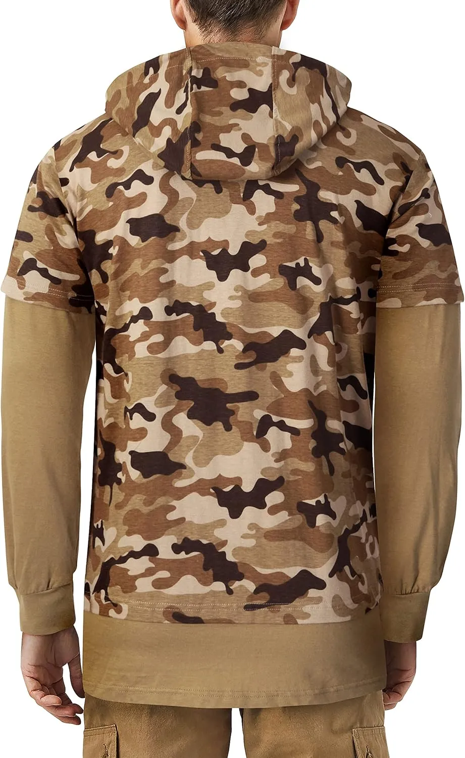Hat and Beyond Mens Hoodie Hipster Longline Short Sleeve Hooded Sweatshirt Sweater Top