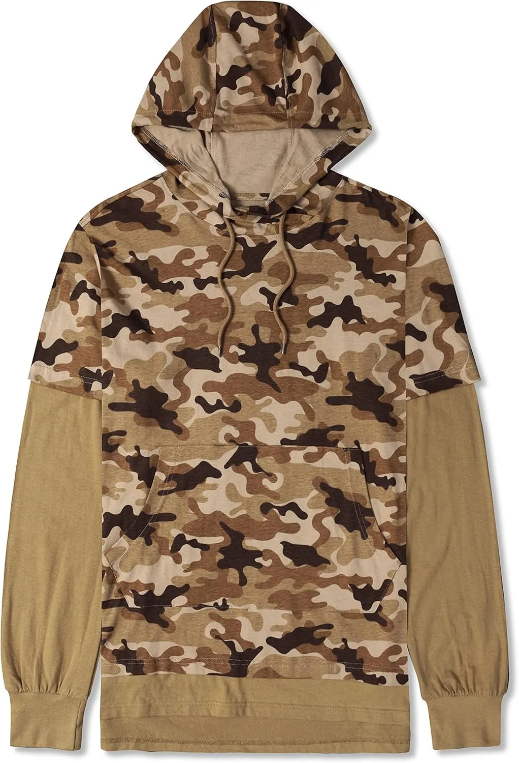 Hat and Beyond Mens Hoodie Hipster Longline Short Sleeve Hooded Sweatshirt Sweater Top