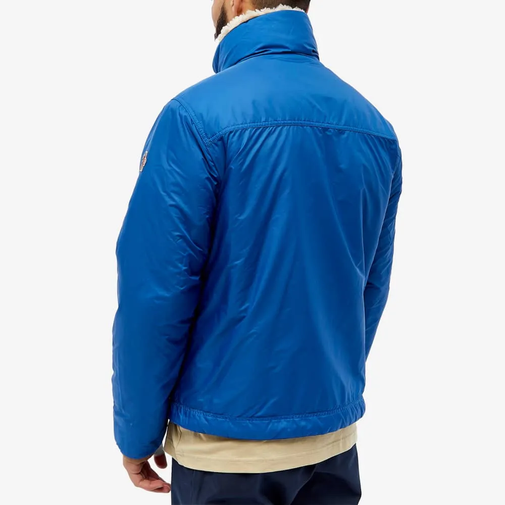 Moncler Grenoble Plattiers Teddy Fleece Bomber Jacket, White