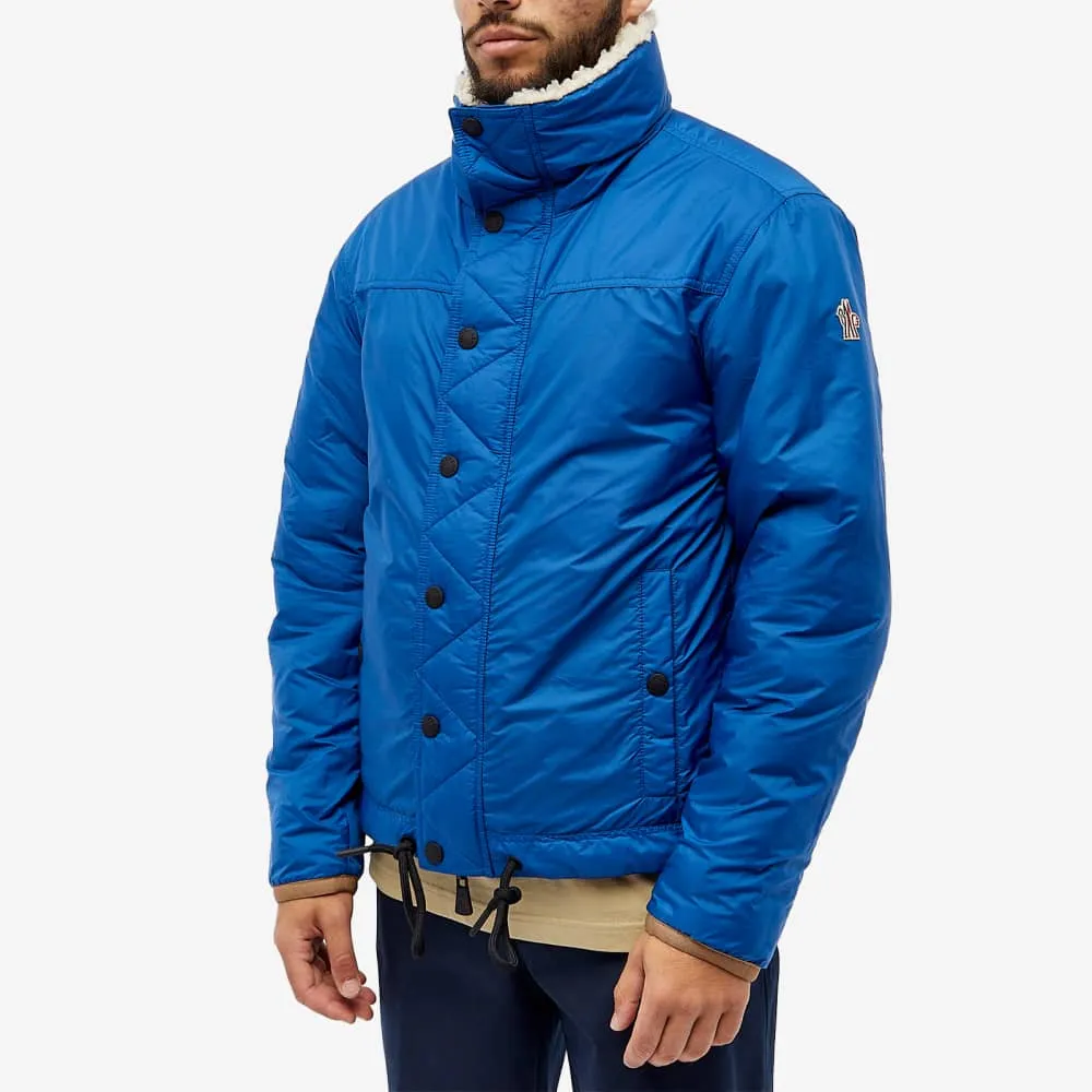 Moncler Grenoble Plattiers Teddy Fleece Bomber Jacket, White