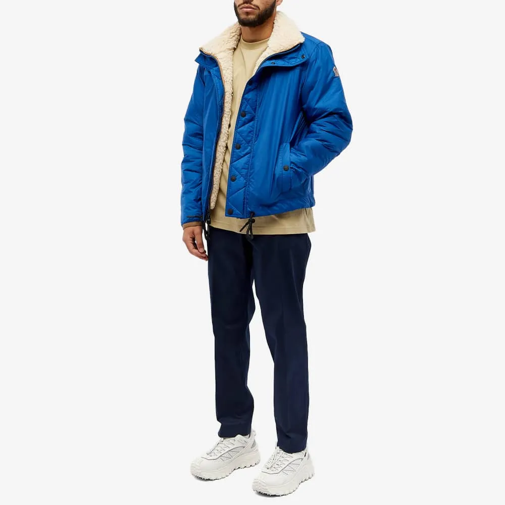Moncler Grenoble Plattiers Teddy Fleece Bomber Jacket, White