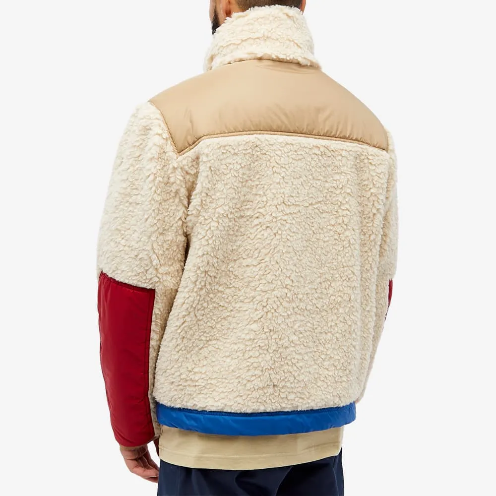 Moncler Grenoble Plattiers Teddy Fleece Bomber Jacket, White