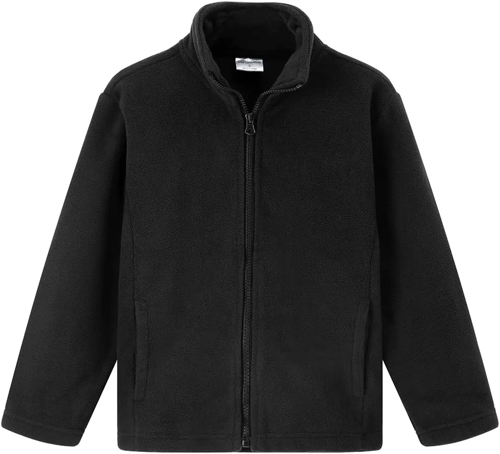 Noomelfish Girls Full Zip Soft Polar Fleece Jacket Outerwear Coat With Pockets (5-14 Years)