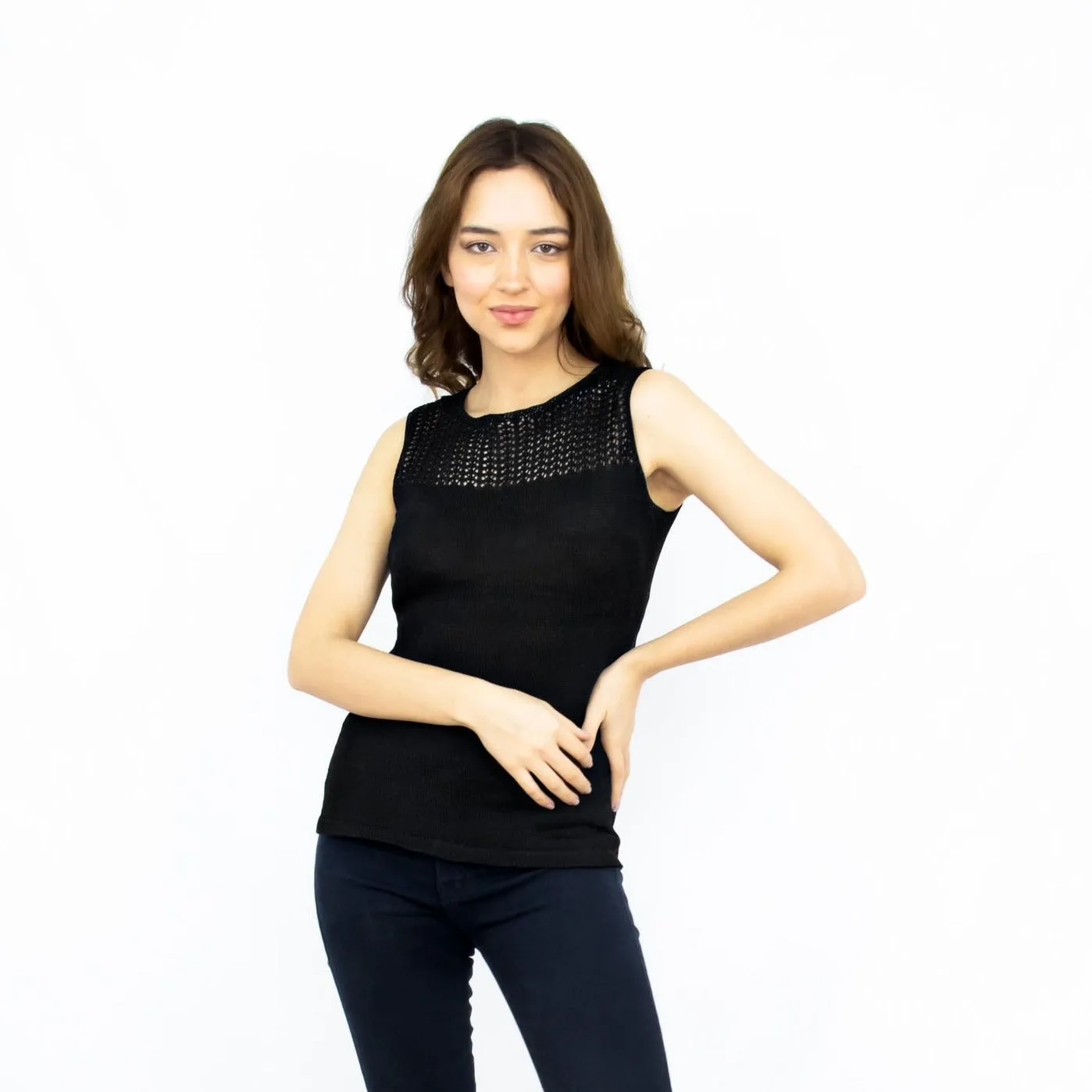Pima Cotton Knitted Lace Top