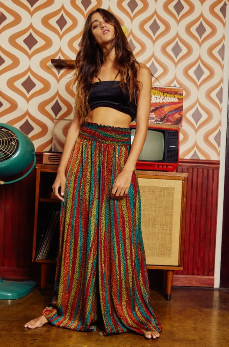 Smocked Waistband Maxi Pants