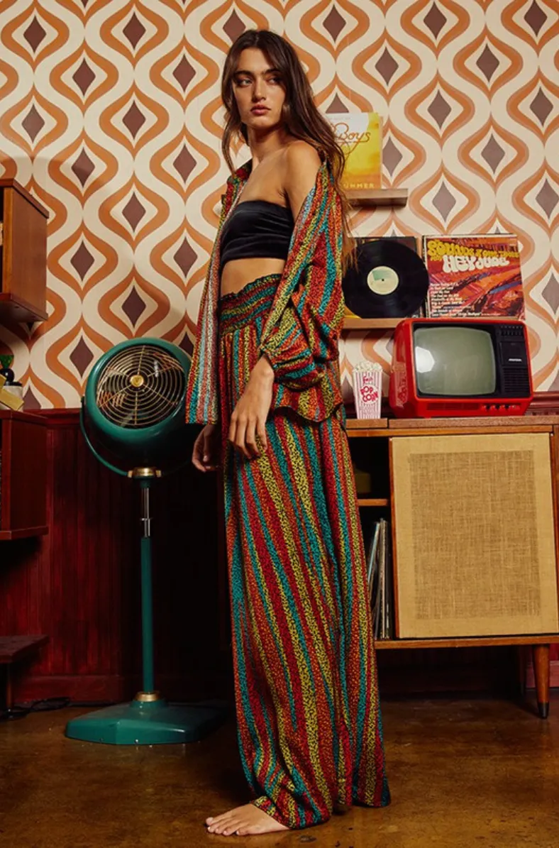 Smocked Waistband Maxi Pants