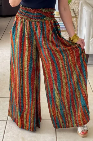 Smocked Waistband Maxi Pants
