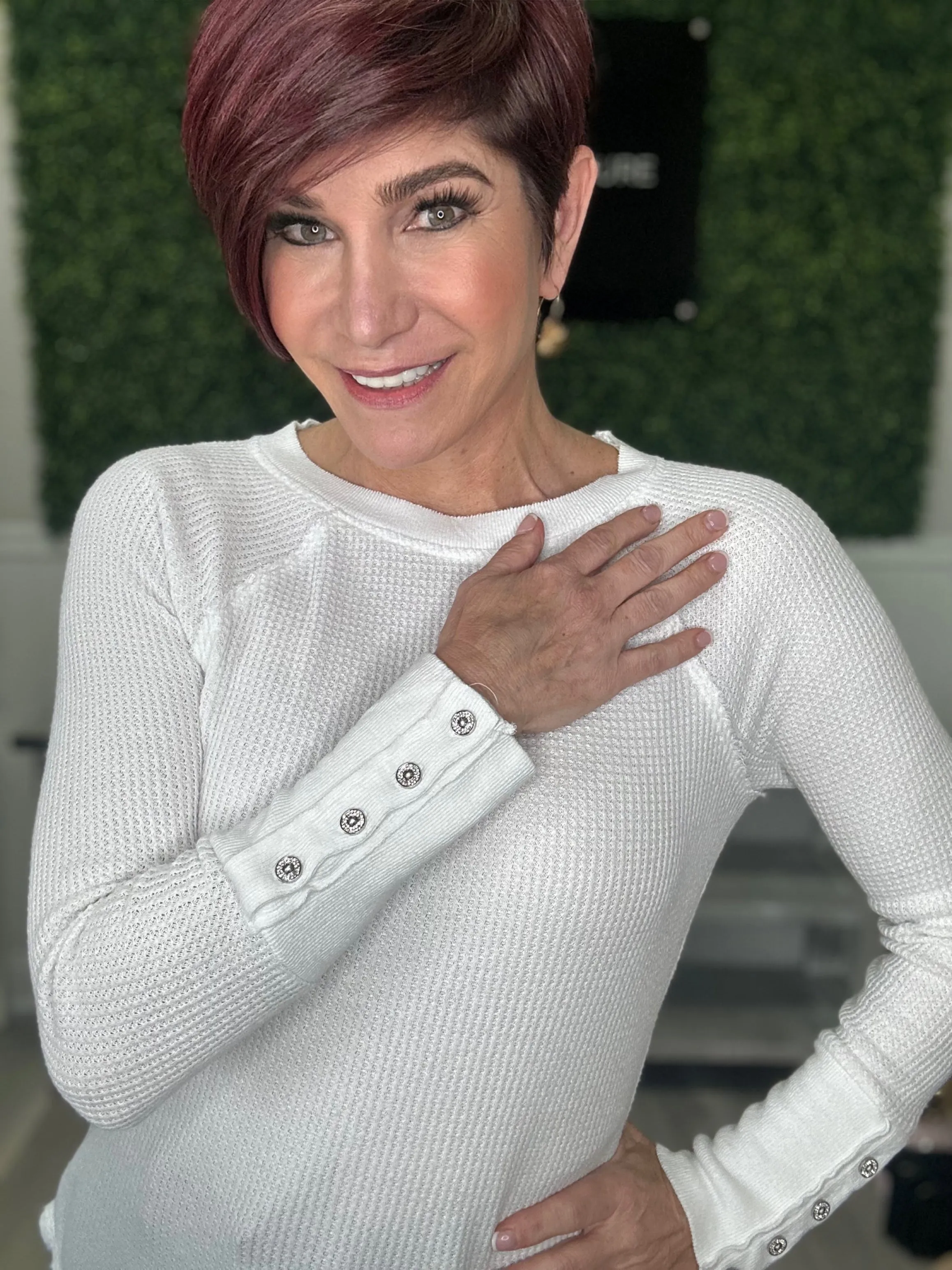 Sparkly Shane Waffle LS Top
