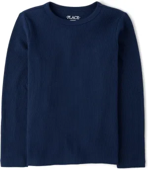 The Children's Place Boys' Long Sleeve Thermal Henley Knit Shirts
