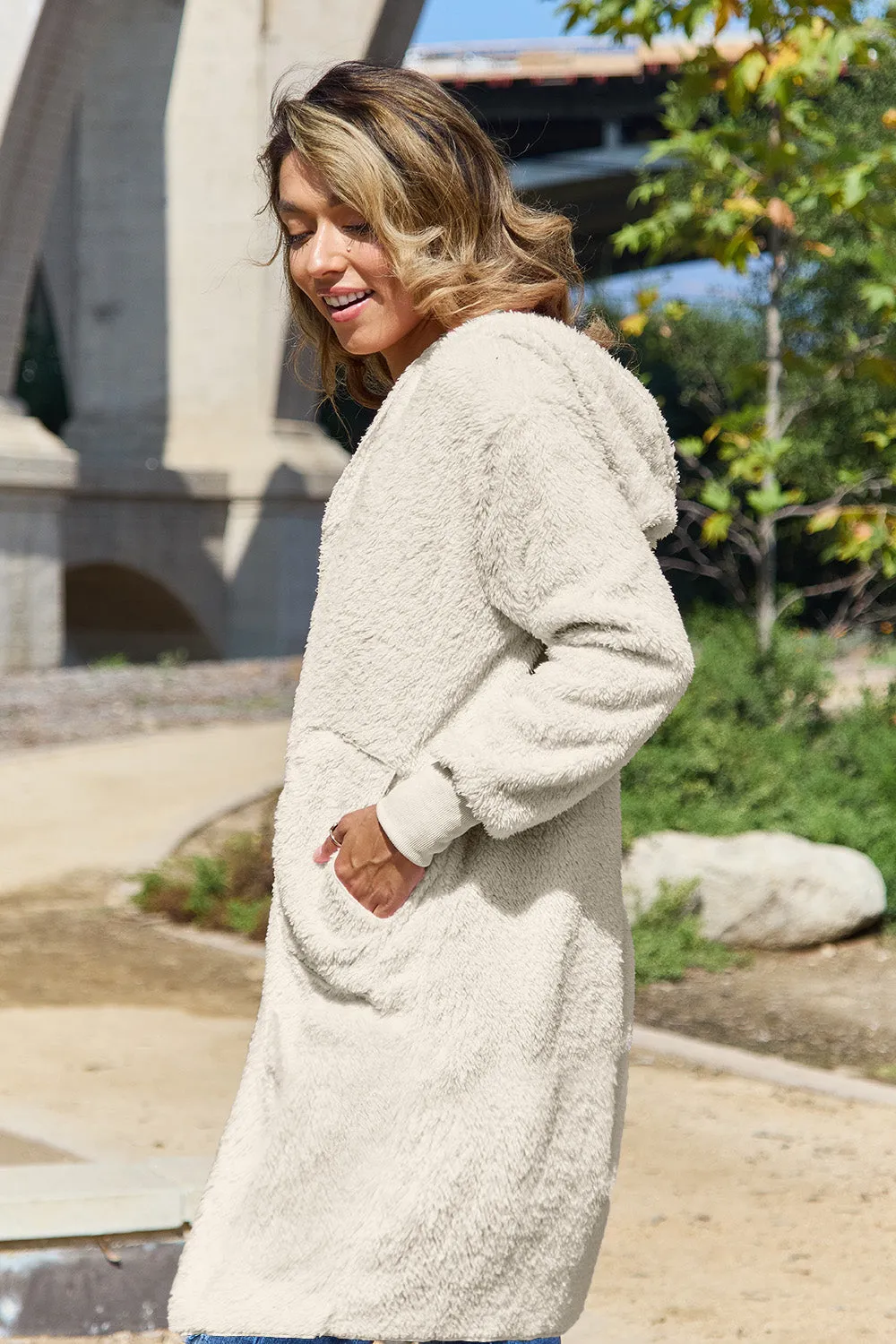 Whitney Hooded Teddy Bear Jacket with Thumbholes