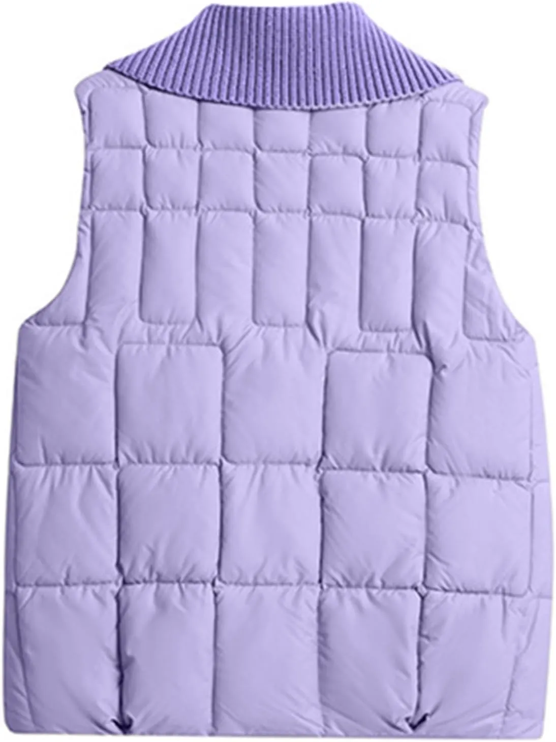 Womens Quilted Vest Lightweight Down Vests Stand Collar Padded Outwear Pockets Trendy Fashion Sleeveless Puffer Jackets