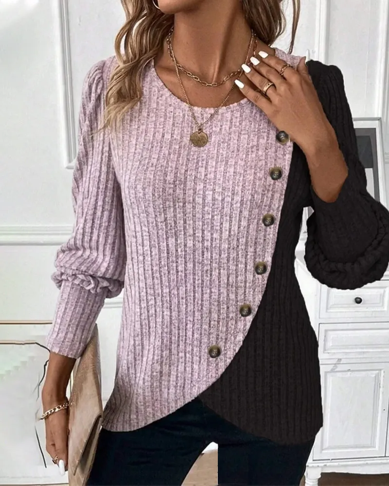 Women's Stylish Knitted Pullover Sweatshirt | Ideal for Autumn/Winter
