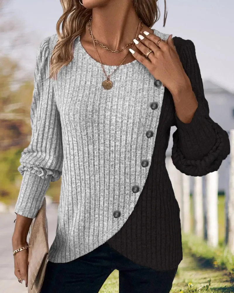 Women's Stylish Knitted Pullover Sweatshirt | Ideal for Autumn/Winter